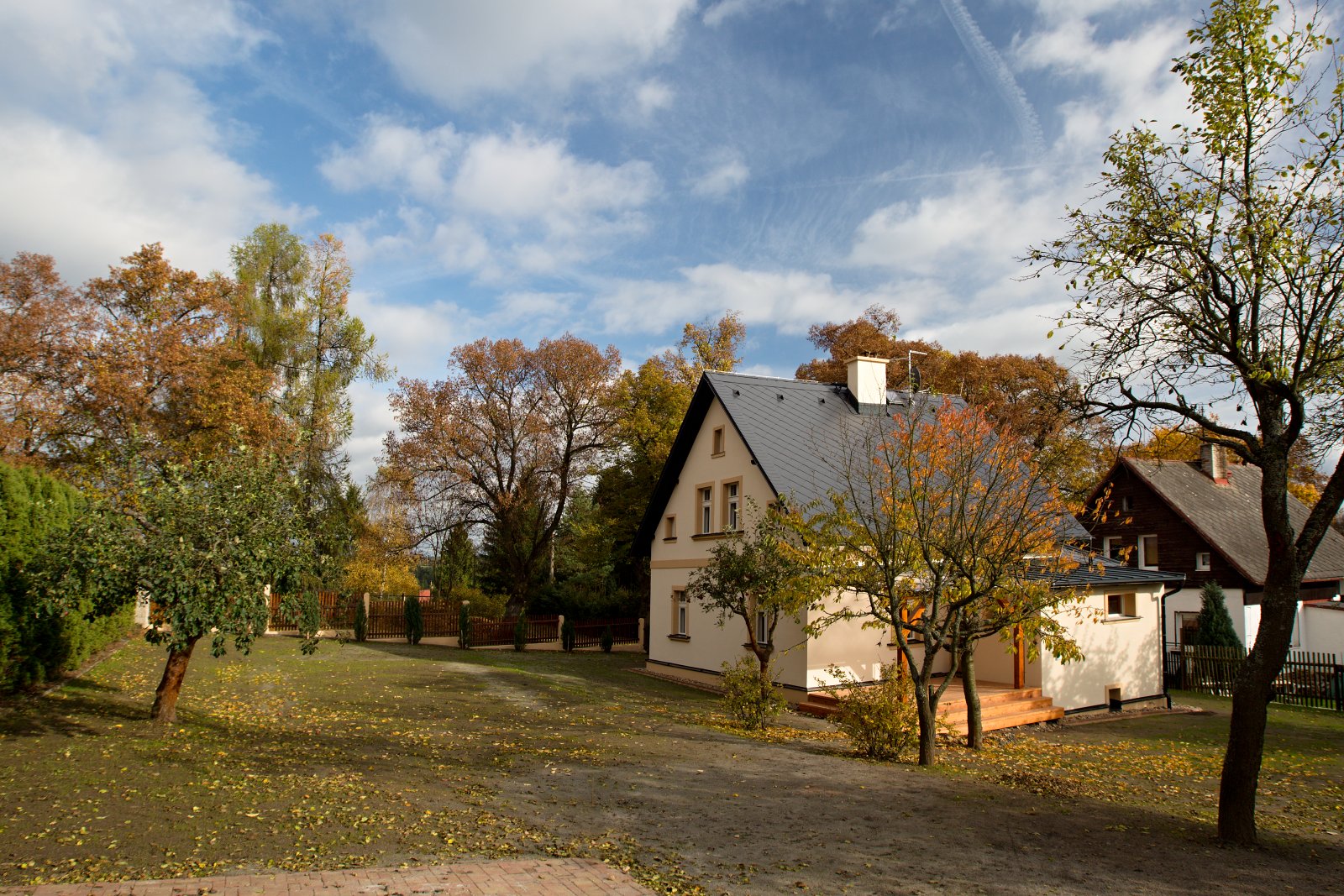 Blick aus dem Garten. 